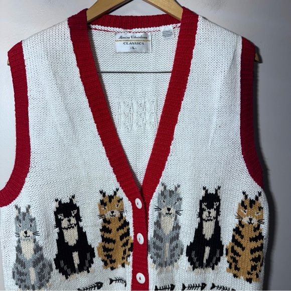 SOLD Vintage Marisa Christina Vneck Knit Button Front Vest Size Large - Picture 3 of 9